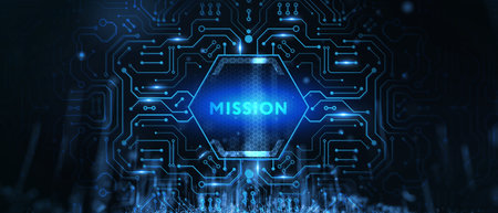 mission concept. Financial success concept on virtual screen. Business, technology, internet and networking concept. 3d illustrationの写真素材