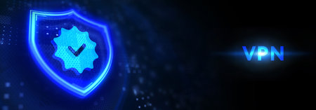 Business, Technology, Internet and network concept. VPN network security internet privacy encryption concept. 3d illustrationの写真素材