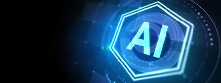AI Learning and Artificial Intelligence Concept. Business, modern technology, internet and networking concept. 3d illustrationの写真素材
