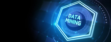 Data mining concept. Business, modern technology, internet and networking concept. 3d illustrationの写真素材
