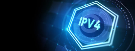 Business, Technology, Internet and network concept. IPV4 abbreviation. Modern technology concept. 3d illustrationの写真素材