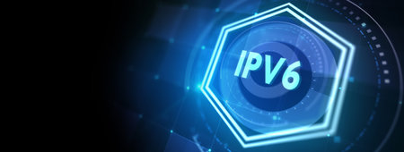 Business, Technology, Internet and network concept. IPV6 abbreviation. Modern technology concept. 3d illustrationの写真素材