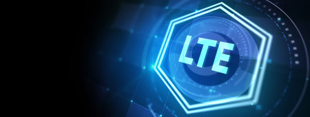 Business, Technology, Internet and network concept. LTE abbreviation, modern technology concept. 3d illustrationの写真素材