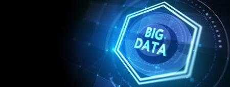 Business, Technology, Internet and network concept. Big Data Internet Information. 3d illustrationの写真素材