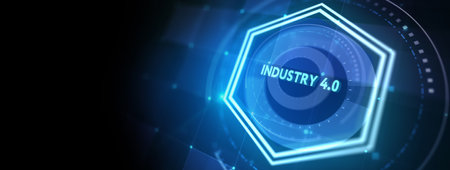 Industry 4.0 Cloud computing, physical systems, IOT, cognitive computing industry. 3d illustrationの写真素材