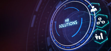 Business, Technology, Internet and network concept. HR Solutions. 3d illustrationの写真素材