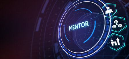 Mentoring concept. Mentoring with mentor advice, support and motivation. 3d illustrationの写真素材