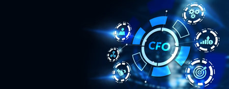 CFO - digital technology concept. Business, Technology, Internet and network concept. 3d illustrationの写真素材