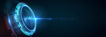 The concept of business, technology, the Internet and the network. HTML5. 3d illustrationの写真素材