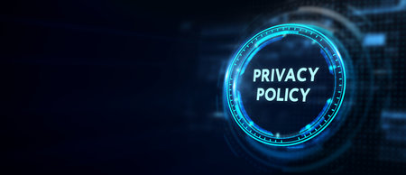 Data Protection Cyber Security Privacy Business Internet Technology Concept. 3d illustrationの写真素材