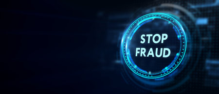 Fraud Alert Caution Defend Guard Notify Protect Concept. 3d illustrationの写真素材