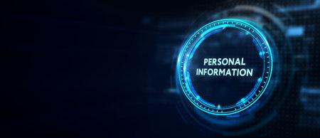 Safety concept: Personal Information on digital background. 3d illustrationの写真素材