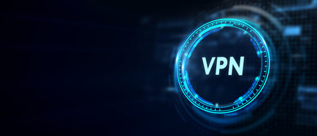 Business, Technology, Internet and network concept. VPN network security internet privacy encryption concept. 3d illustrationの写真素材