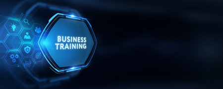 Business, Technology, Internet and network concept. Coaching mentoring education business training development E-learning concept. 3d illustrationの写真素材