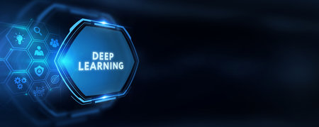 Deep learning artificial intelligence neural network. Technology, Internet and network concept. 3d illustrationの写真素材
