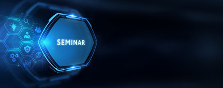 Business, Technology, Internet and network concept. Webinar e-learning. training concept. 3d illustrationの写真素材