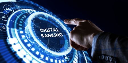 digital bank. Online banking and transaction concept.の写真素材