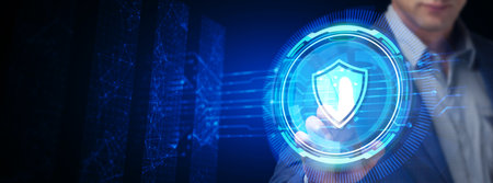 Cyber security data protection business technology privacy concept.の写真素材