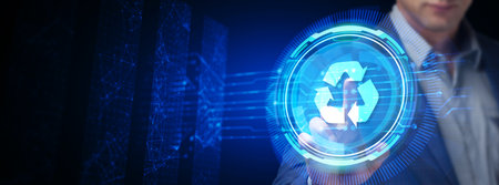 ESG Environmental Social Governance concept. Technology, Internet and network concept.の写真素材