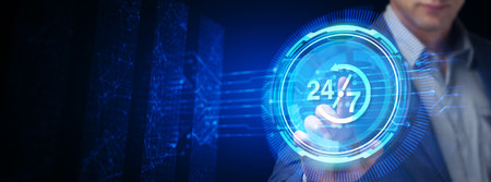 Business, Technology, Internet and network concept. Technical Support Center customer service.の写真素材