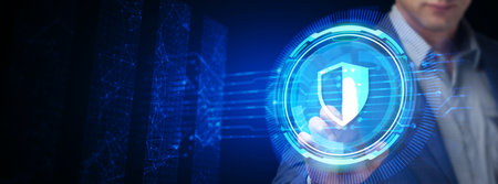 Cyber security data protection business technology privacy concept.の写真素材