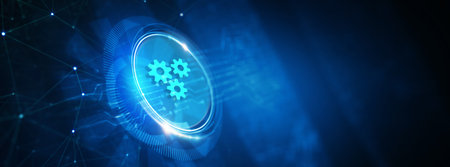 Business, Technology, Internet and network concept. Automation Software Technology Process System. 3d illustrationの写真素材