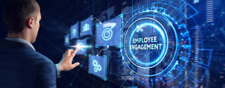 Business, Technology and network concept. Employee engagement.の写真素材