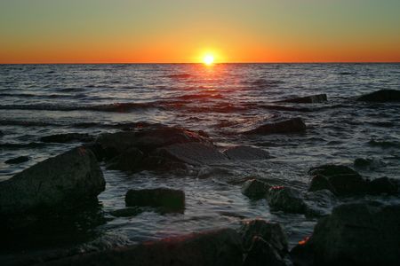 Sunset On The Lakeの写真素材
