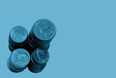 Stack of coins with copy spaceの写真素材