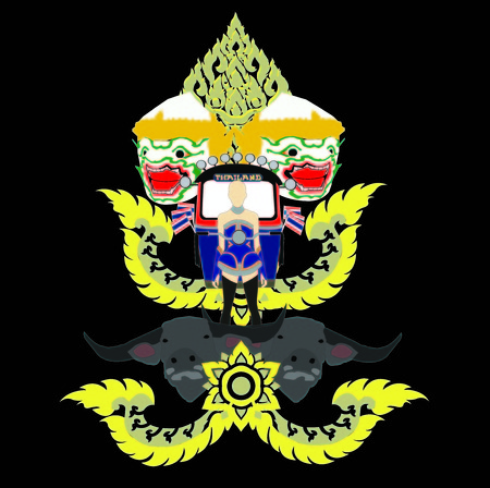 Vector - symbol of bangkok city thailand and tuk tukのイラスト素材