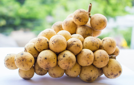 langsat fruit placed on a white backgroundの写真素材