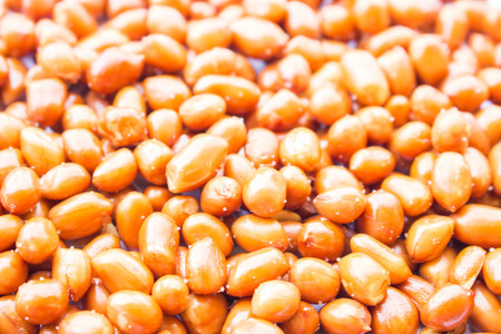 Extreme close-up image of peanuts, background imageの写真素材