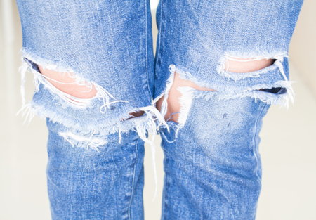 Jeans ripped fashion for women.の写真素材