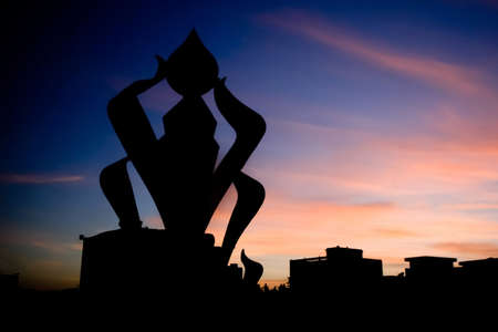 Silhouette of monument at sunset in Sousse,Tunisia の写真素材