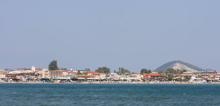 LAGANAS, GREECE - OCTOBER 1 : A panoramic view of the coast of Laganas resort on October 1, 2011 in...