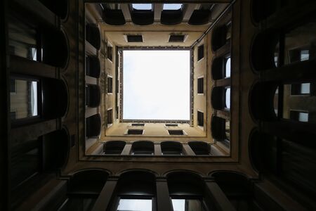 VENICE, ITALY - FEBRUARY 15 : A bottom view of the exterior of the Archaeological Museum in the St. Markのeditorial素材
