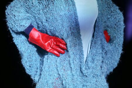 ZAGREB, CROATIA - JUNE 3,2016 : Model wearing clothes designed by Igor Galas on the Fashion Week Zagreb fashion show in the park Green Gold Centre in Zagreb,Croatia. Fashion show Mamita by Igor Galas.のeditorial素材