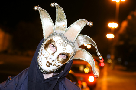 ZAGREB, CROATIA- OCTOBER 31, 2016 : People dressed up for Halloween party in the streets of Zagreb, Croatia.のeditorial素材