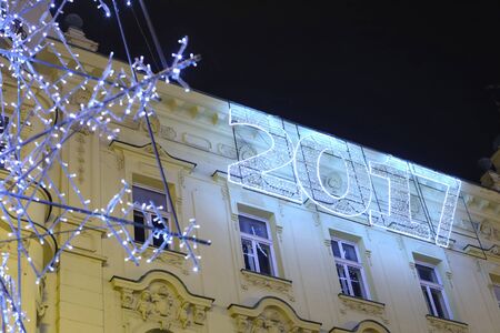 ZAGREB, CROATIA - DECEMBER 23, 2016: Advent time in city center of Zagreb, Croatia. The illuminating...