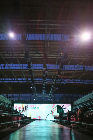 ZAGREB, CROATIA - MARCH 30, 2017 : Empty stands and catwalk on the Bipa Fashion.hr fashion show in...