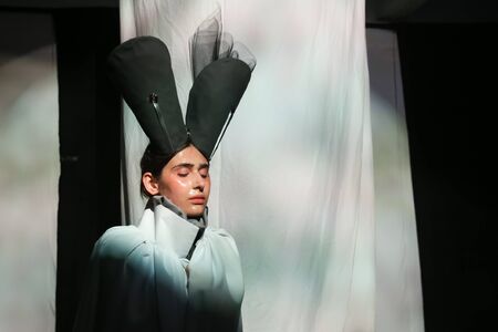 ZAGREB,CROATIA-MARCH 30,2017:Fashion Performance Second Skin, author Coded Edga and Martine Miholic,...