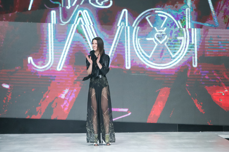 ZAGREB, CROATIA - MARCH 30, 2017 : Fashion designer Jamoi on the Bipa Fashion.hr fashion show in Zagreb, Croatia.のeditorial素材