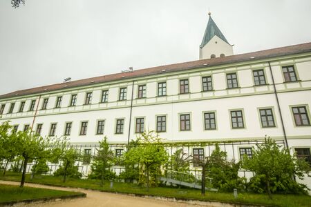 FREISING, GERMANY - MAY 8, 2017 : A view of the bishops castle and the belfry of Saint Mary and...
