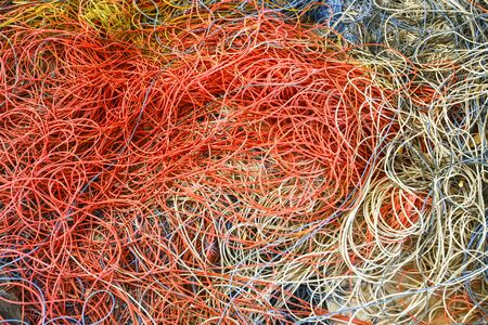 An abstract of colorful fishing net.の写真素材