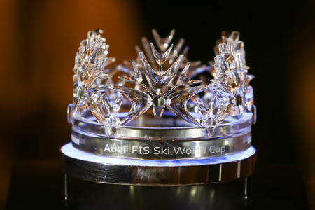 ZAGREB, CROATIA - JANUARY 2, 2018 : A glass crown of the Audi Fis ski world cup in the Westin hotel lobby in Zagreb, Croatia.のeditorial素材