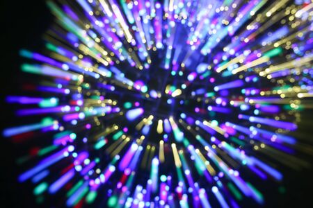 Abstract blurry illuminated background of Christmas decoration.の写真素材