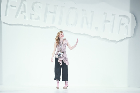 ZAGREB, CROATIA - MARCH 22, 2018 : Fashion designer Jelena Holec on the Bipa Fashion.hr fashion show in Zagreb, Croatia.のeditorial素材