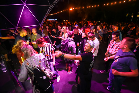ZAGREB, CROATIA - 26th June, 2018 : Dj Joe2shine playing music on the Volkswagen stage on the 13th INmusic festival located on the lake Jarun in Zagreb, Croatia.のeditorial素材