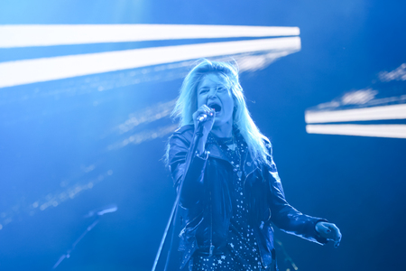 ZAGREB, CROATIA - 25th June, 2018 : British-American indie rock band The Kills performs on the OTP World stage during the first day of 13th INmusic festival located on the lake Jarun in Zagreb, Croatia.のeditorial素材