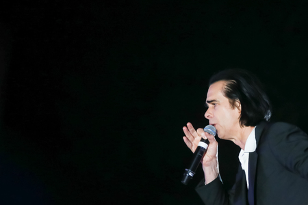 ZAGREB, CROATIA - 26th June, 2018 : Nick Cave & The Bad Seeds performs on the Main stage during the second day of 13th INmusic festival located on the lake Jarun in Zagreb, Croatia.のeditorial素材